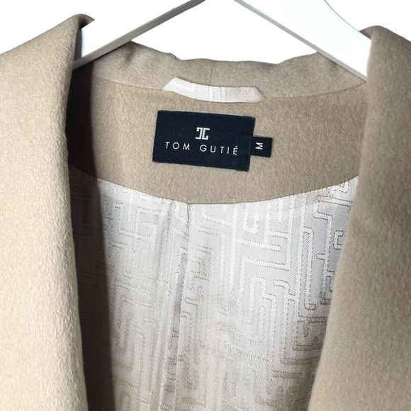 Tom Gutie Solange Baby Alpaca Suri Merino Wool Draped Coat Belted Medium - Picture 9 of 16